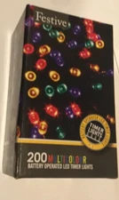 NEW FESTIVE 200 XMAS Christmas Holiday mulitcolor lights LED Timer Battery CHR2