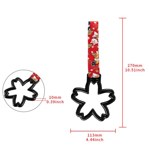 Black Sakura Flower JDM Ring Tsurikawa Train Bus Car Handle Strap -RD Dogs Nylon - Picture 2 of 7