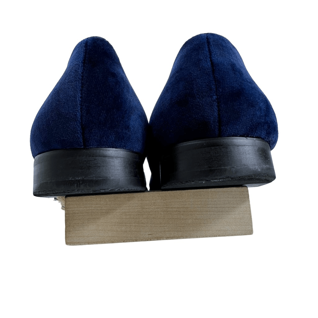 International Concepts Blue Velvet Skull Loafers Men