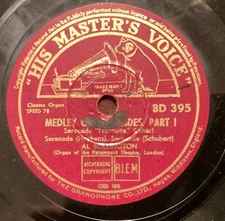 Al Bollington – 78 rpm HMV BD395: Medley of Serenades (2 parts); V cond