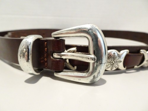 FOSSIL Brown Leather Silver Metal 