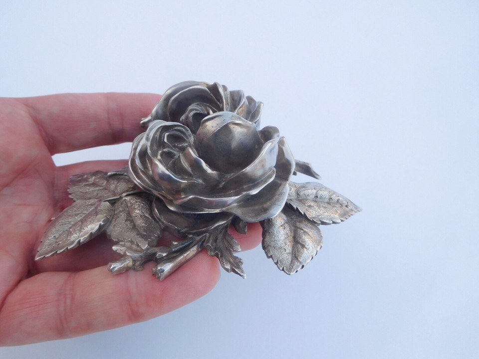 Extremely Rare French Art Nouveau Sterling Silver Roses Desktop ...