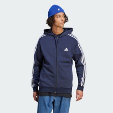 adidas men Essentials Fleece 3-Stripes Full-Z...