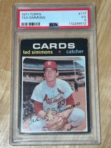 1971 Ted Simmons TOPPS #117 PSA graded 3