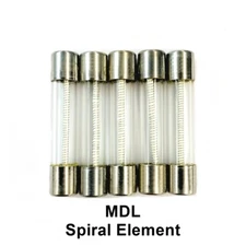 5 Pack of Littelfuse MDL-1/4, 0.250A 250V Time Delay (Slow Blow) Glass Body Fuse