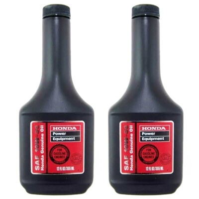 Genuine OEM Honda 08213-10W30 12oz Bottle of SAE 10W-30 Motor Oil - 2 PACK