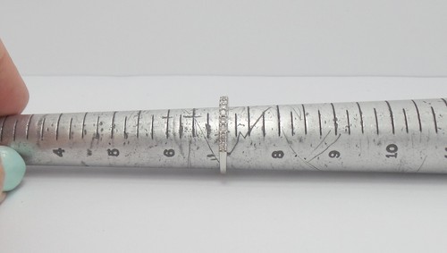 1/2CT Natural Diamond Shared Prong Anniversary Wedding Band Ring 10K White Gold - Picture 13 of 13