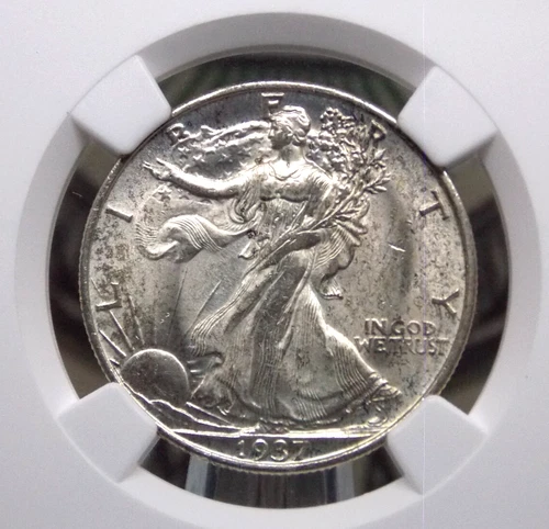 1937 "S" Walking Liberty Half Dollar 50c NGC Unc Details #017 Uncirculated ECC&C