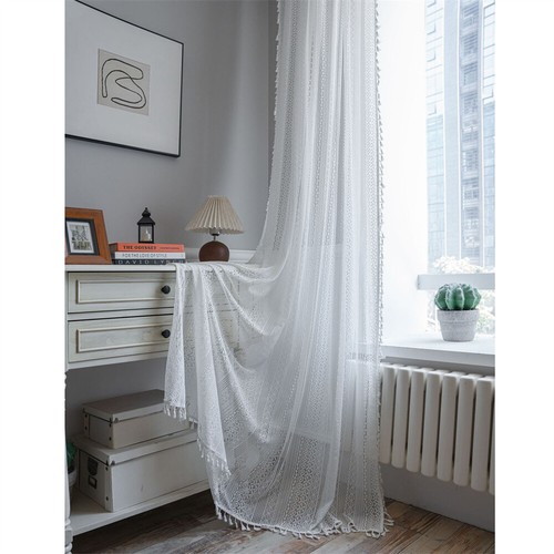 Crochet Curtain Tassel for Living Room Bedroom Window Shade Drapes Panel Valance - Picture 10 of 40