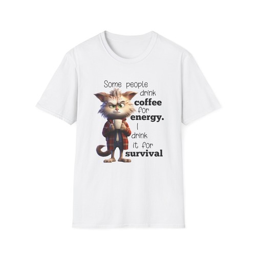 Funny Cat Graphic Print T-Shirt Sarcastic Graphic Tee Men's Women's Humorous Tee - Picture 25 of 41