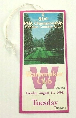 1998 PGA Championship Ticket Stub Sahalee Wanamaker Club Vijay Singh