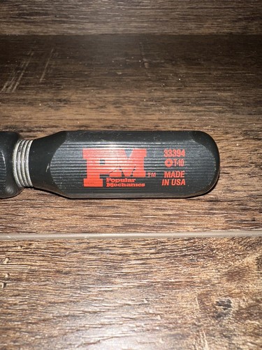 VTG Popular Mechanics PM 33394 T10 Torx Screwdriver Black Handle 7.25" L USA - Picture 2 of 6