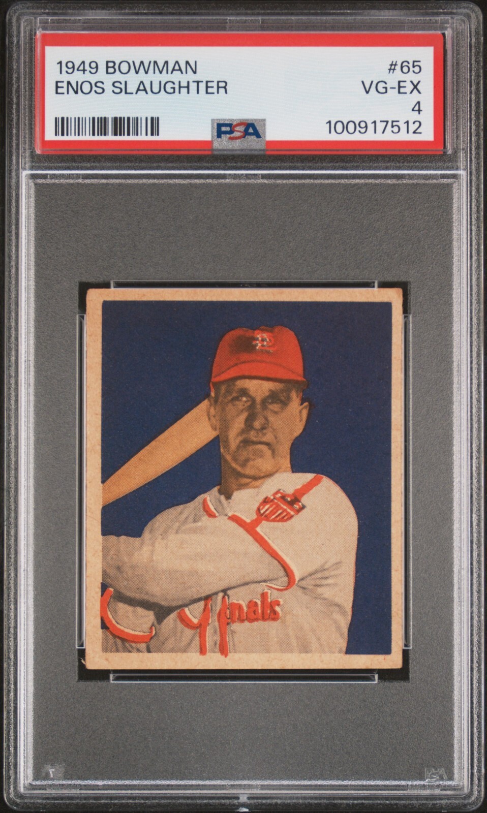 Enos "Country" Slaughter 1949 Bowman #65 - PSA 4 - Hall of Fame - Freshly Graded
