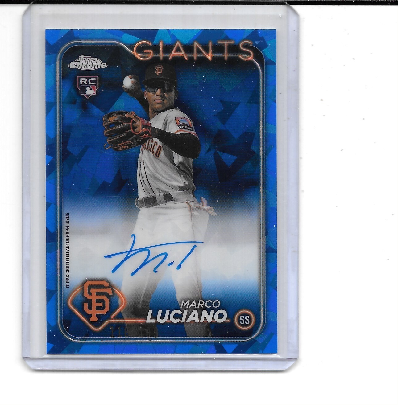 2024 TOPPS CHROME UPDATE SAPPHIRE MARCO LUCIANO RC AUTO AUTOGRAPH # 116/199