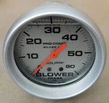 Auto Meter 4602 Pro-Comp Ultra-Lite Blower Pressure Gauge, 0- 60PSI, 2 5/8" Dia