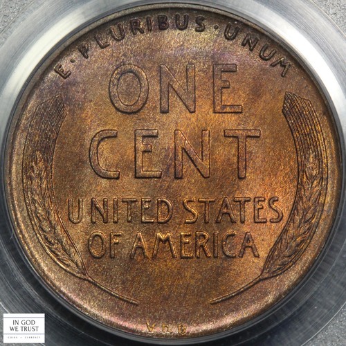 1909 VDB Lincoln Wheat Copper Cent 1C OGH Old Green Holder PCGS MS 67 RD RED - Picture 4 of 5