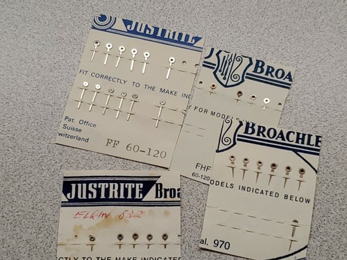 4 Partial Cards Of Silver Wristwatch Hands For FF, FHF, AS, & Elgin - 第 1/10 張圖片