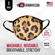 Double Layer Cotton Face Mask Washable Reusable Cloth Soft Cheetah Women Men