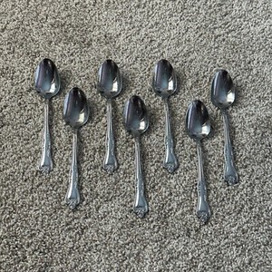Oneida AZALEA Teaspoons 6.5" Spoons Replacement Stainless Flatware Glossy Set 7