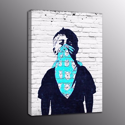 BANKSY COLLAGE CANVAS PRINT Home Wall Decor Art Graffiti Street Painting Giclee