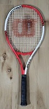 Wilson Roger Federer 110 Tennis Racket Power Strings Red White 4 1/4" L2