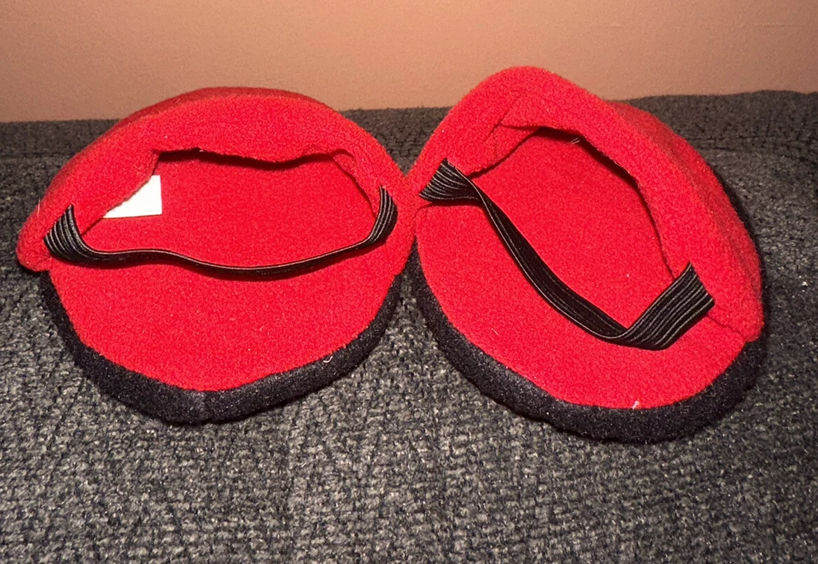 Red fuzzy house slippers sale