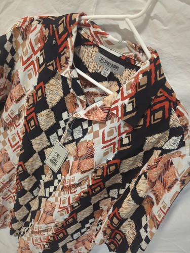 NWT Stacy Adams Shirt Mens 2XL Linen Blend Short Sleeve Button Up - Picture 2 of 6