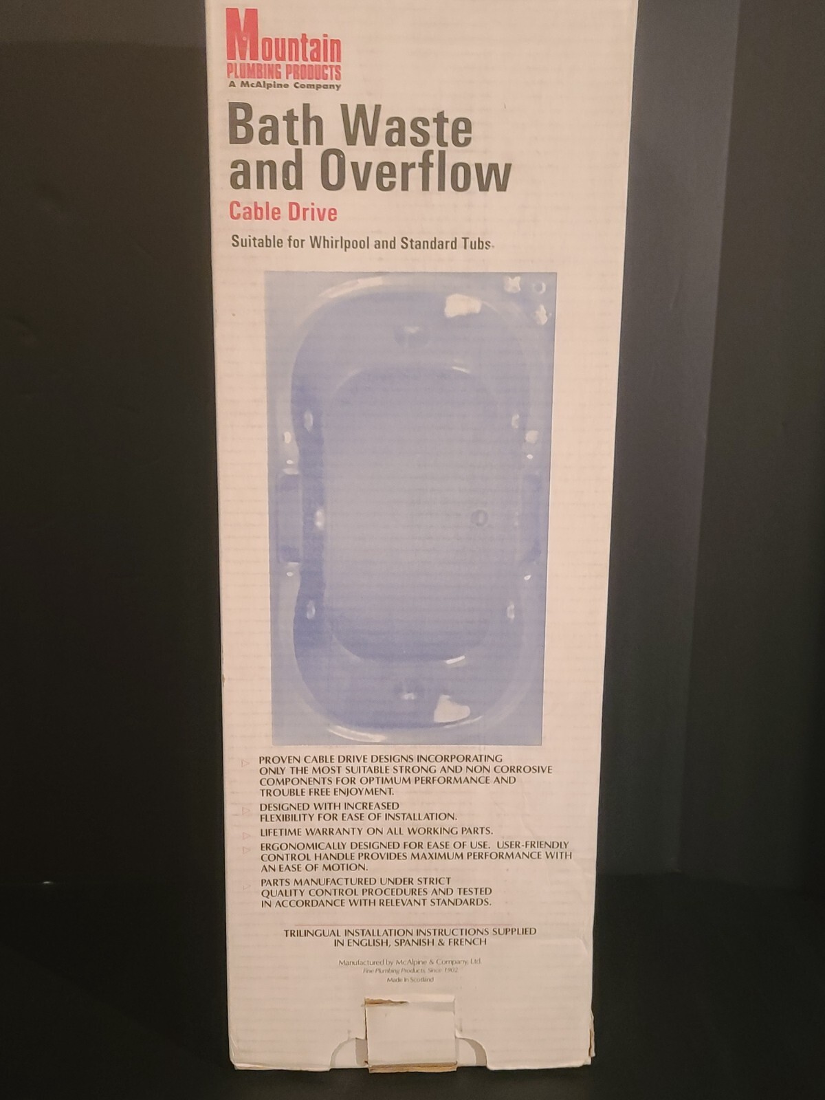 Mountain BDR20S22-2/BT Bath Waste Overflow Drain Neck WITH TRIM KIT BISCUIT