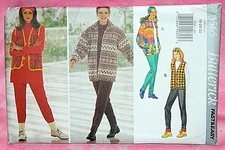 Uncut Butterick Sz 18-22 Winter Jacket Vest Top Pants Hat Headband Pattern 3565