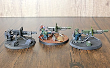 Warhammer 40k Astra Militarum Heavy Weapons Squad Lascannons x3 Semi-Painted