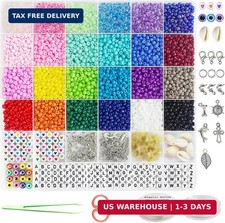 4mm Glass Seed Beads for Jewelry Bracelet Making Kit, Small Beads Friendship Bra