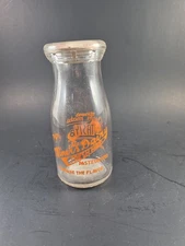 Vintage Miners Dairy Half Pint Milk Bottle Butte Montana ACL Tasty Fruits Cereal