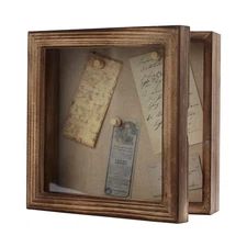 Shadow Frame 8x8 Shadow Boxes Display Case with Linen Back Memorabilia Awards...
