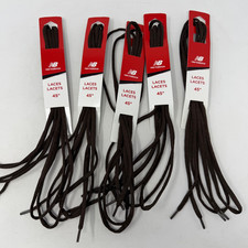 New Balance NB Athletic Shoelaces LOT of 5 Brown Oval Made in USA Deadstock NOS