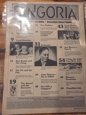 Fangoria Magazine August 1982 #21 Friday the 13th Part III John Waters O'Quinn