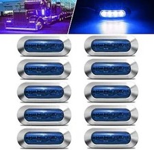 10PCS Blue DC12V-24V 4 LED Side Marker Indicator Lights Lamp FrontBlue 10PCS