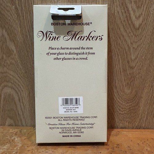 Boston Warehouse Set Of 6 Christmas Themed Wine Glass Markers Charms - Picture 2 of 8