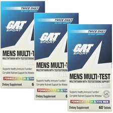 GAT – Men's Multi + Test 60 tabs Each (Pack of 3)