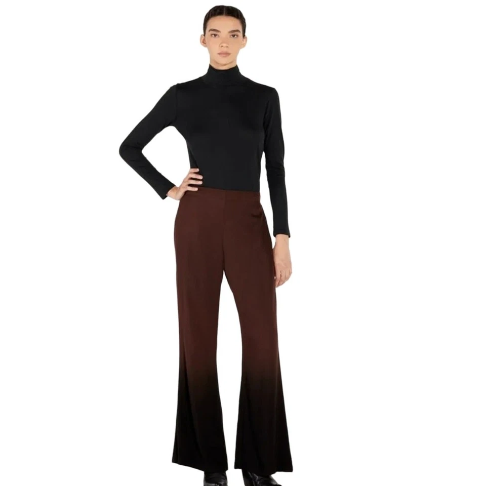 Pantalones Raquel Allegra Pierna Ancha Talla 1 Medianos Ombre Marrón Lagenlook Festival Boho  Foto 4 de 4