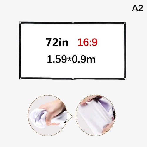 16:9 Projector Screen Projector Curtain 60/72/84/100/120 Inch HD Display Screen - Bild 14 von 17