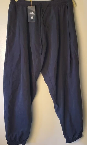 Jishinman Shinbo  Black Pants Japanese Lightweight Comfort Harem Joggers US L  