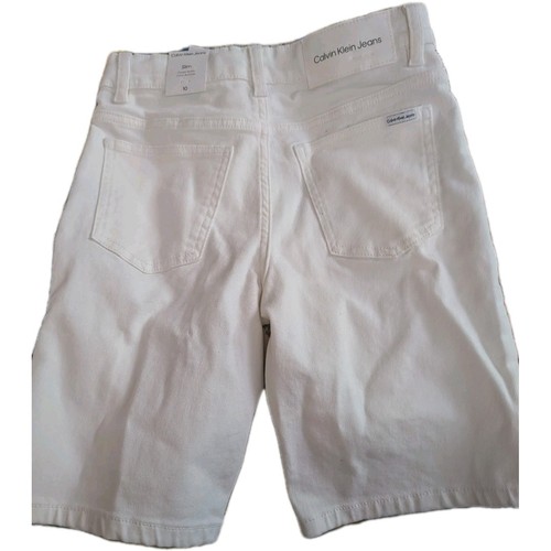 NWT CALVIN KLEIN SIZE 10 SLIM WHITE JEAN SHORTS - Picture 2 of 8