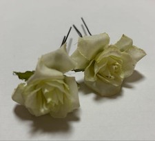 White Artificial Flower Hair Accessories Set of 2 Bridal Wedding Bridal Party
