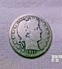 1911 P SILVER BARBER QUARTER