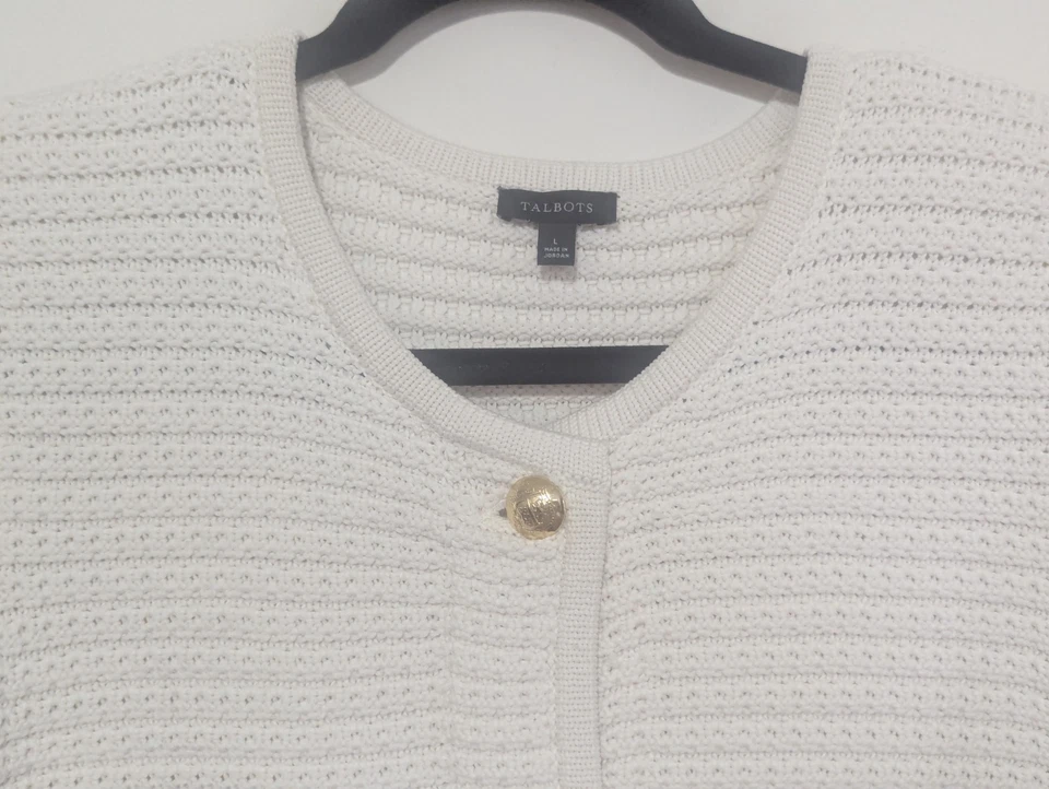 Chaqueta Cárdigan Talbots Mujer Dama Talla L Marfil Clásico Atemporal Sofistocated Foto 2 de 4
