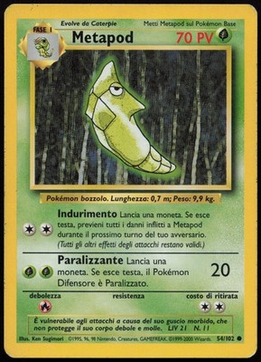METAPOD COMMON BASE SET 54/102 ITALIENISCH EX 2000 POKEMON NON HOLO