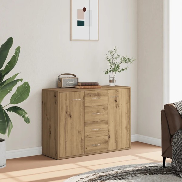 Sideboard Artisan-Eiche 88X30X64 Cm Holzwerkstoff Wohnzimmer-image