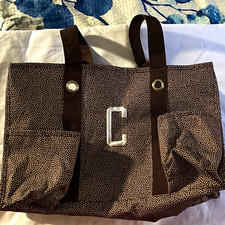 Polka Dot Tote Bag Brown/White - Diaper Bag/Art Supplies/Toy Bag