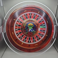 Grateful & Alive Turtle Roses Roulette Wheel 13.75" Plastic Serving Tray Handles