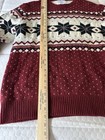 Old Navy Fair Isle Sweater Men’s M Red Cream Nordic Cabin Core Winter Holiday  — photo 5